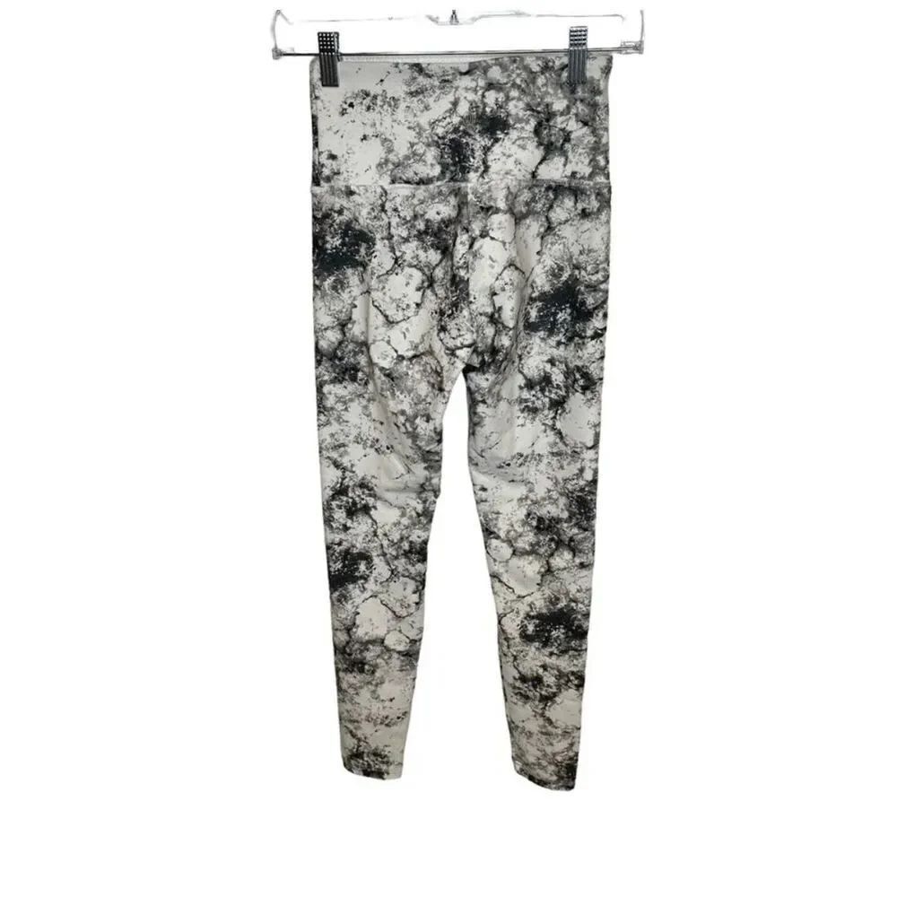 Balance Collection Women's Tie Dye Soft Leggings Yoga Activewear Grey White S